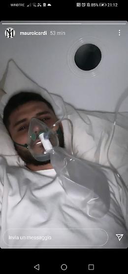 Mauro Icardi con mascherina e ossigeno mette paura ai suoi fan