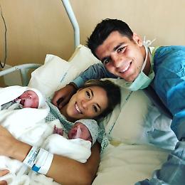 Doppietta Morata, l'ex attaccante della Juve è papà di due gemelli