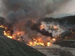 Incendio nella discarica di Bellolampo, in fiamme la sesta vasca