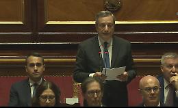 Fiducia a Draghi con soli 95 sì: M5S, Lega e FI non votano