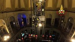 La spettacolare evacuazione dell'ascensore all'interno della Mole Antonelliana