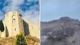 Il castello di Gaziantep distrutto dal terremoto in Turchia: resta un cumulo di macerie