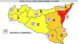 Sicilia, la Protezione civile regionale lancia anche l'allerta meteo rossa sulla fascia ionica