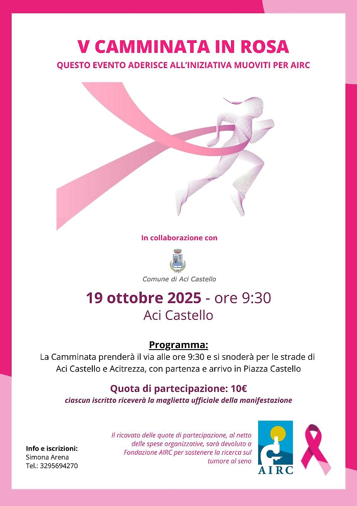 5ª Camminata in Rosa a sostegno di Fondazione AIRC