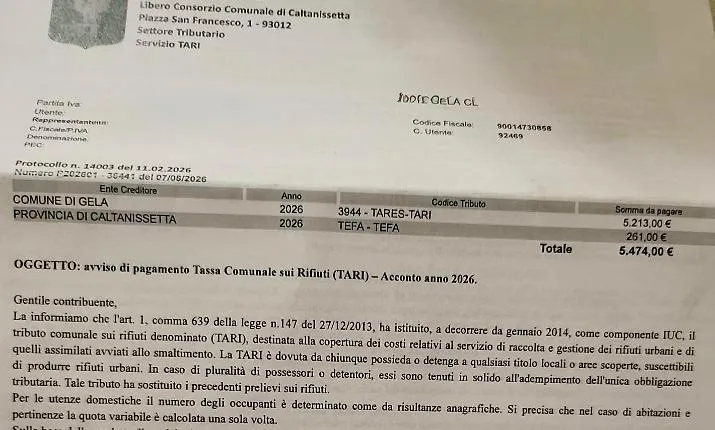 Gela, il Comune &egrave; in dissesto e invia cartelle Tari anche alle associazioni